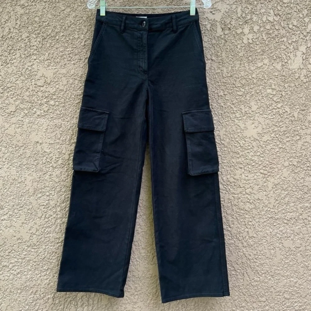 Aritzia Wilfred Utility Cargo Free Pants Women 2 Black Brennan Cotton Streetwear